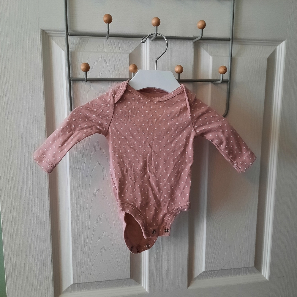 🌷5/20🌷 Carter's 3M Pink Polka Dot Long Sleeve Onesie